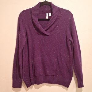 Relativity Purple Sweater with Pockets in Front Size LP